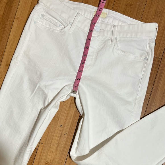 MOTHER The Looker Crop Jeans White Stayin Alive Size 29 - Picture 13 of 16